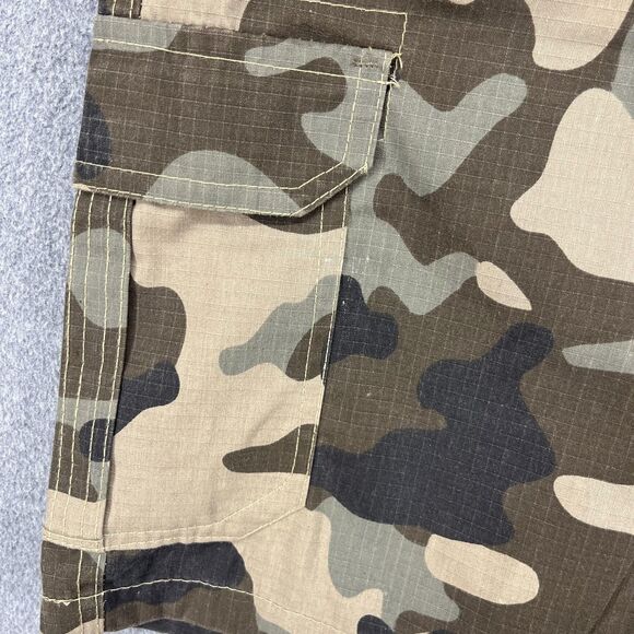 Stanley Cargo Shorts Mens 32 Camouflage Ripstop Multi Pocket Workwear Outdoor - Picture 7 of 16